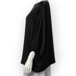 شومیز آستین بیشاپ مورب ساتن مشکی سایز 32 تا 62 (رنگبندی موجود) رویداسما roydasma سایز بزرگ موجود