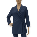 مانتو چپ و راستی کرپ یقه آرشال آبی نفتی سایز 32 تا 62 (رنگبندی موجود) رویداسما roydasma سایز بزرگ موجود