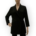 مانتو چپ و راستی کرپ یقه آرشال مشکی سایز 32 تا 62 (رنگبندی موجود) رویداسما roydasma سایز بزرگ موجود