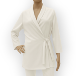 مانتو یقه آرشال کمربند دار سفید سایز 32 تا 62 (رنگبندی موجود) رویداسما roydasma سایز بزرگ موجود