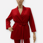 مانتو یقه آرشال کمربند دار قرمز سایز 32 تا 62 (رنگبندی موجود) رویداسما roydasma سایز بزرگ موجود