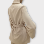 مانتو یقه آرشال کمربند دار مشکی سایز 32 تا 62 (رنگبندی موجود) رویداسما roydasma