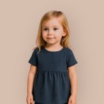 پیراهن چین دار کودک آبی نفتی 2 تا 11 سال (رنگبندی موجود) رویداسما roydasma