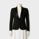 کت کرپ با یقه آرشال ساتن مشکی سایز 32 تا 62 (رنگبندی موجود) رویداسما roydasma