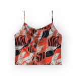 کراپ بندی طرح زنجیر با زمینه قرمز کرپ نخ یقه گرد سایز 32 تا 62 سایز بزرگ موجود رویداسما roydasma