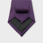 کروات مردانه کلاسیک ابریشم چهارخانه بنفش ژاکارد رویداسما roydasma