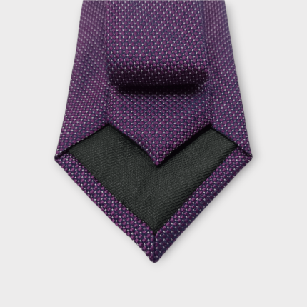 کروات مردانه کلاسیک ابریشم چهارخانه بنفش ژاکارد رویداسما roydasma