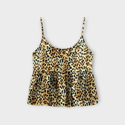 تاپ بندی چین دار پلنگی یقه گرد سایز 32 تا 62 رویداسما roydasma سایز بزرگ موجود