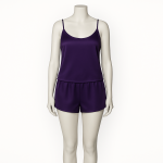 تاپ شلوارک ساتن بنفش سایز 32 تا 62 (رنگبندی موجود) رویداسما roydasma سایز بزرگ موجود