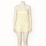 تاپ شلوارک ساتن زرد سایز 32 تا 62 (رنگبندی موجود) رویداسما roydasma سایز بزرگ موجود