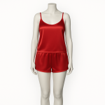 تاپ شلوارک ساتن قرمز سایز 32 تا 62 (رنگبندی موجود) رویداسما roydasma سایز بزرگ موجود