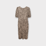 تونیک آستین کشی کوتاه زبرا کرپ نخ قد 100cm سایز 32 تا 62 سایز بزرگ موجود رویداسما roydasma