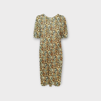 تونیک آستین کشی کوتاه پلنگی کرپ نخ قد 100cm سایز 32 تا 62 سایز بزرگ موجود رویداسما roydasma