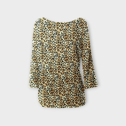 تونیک پلنگی کرپ نخ قد 80cm سایز 32 تا 62 سایز بزرگ موجود رویداسما roydasma