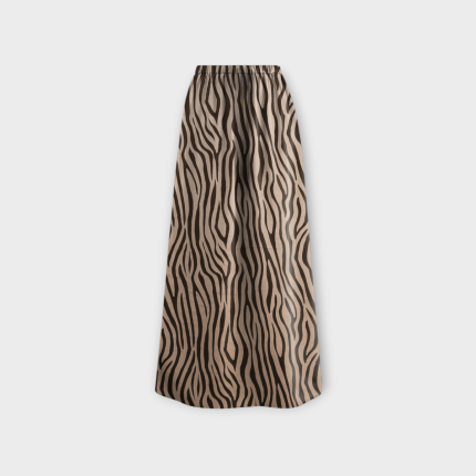 دامن بلند زبرا ای لاین کمرکش کرپ نخ قد 90cm سایز 32 تا 62 سایز بزرگ موجود رویداسما roydasma