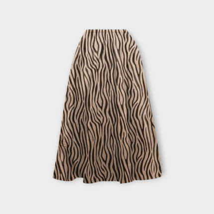 دامن میدی زبرا نیم کلوش کمرکش کرپ نخ قد 80cm سایز 32 تا 62 سایز بزرگ موجود رویداسما roydasma