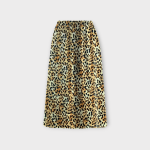 دامن میدی کمرکش پلنگی کرپ ای لاین سایز 32 تا 62 قد 80cm سایز بزرگ موجود رویداسما roydasma