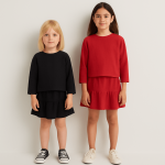 ست بلوز و دامن کودک نخی ابروبادی 2 تا 11 سال (رنگبندی موجود) رویداسما roydasma