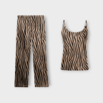 ست تاپ یقه شل و شلوار راسته زبرا کرپ نخ سایز 32 تا 62 سایز بزرگ موجود رویداسما roydasma