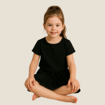 ست تیشرت و دامن کودک نخی ابروبادی مشکی 2 تا 11 سال (رنگبندی موجود) رویداسما roydasma