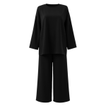 ست شومیز شلوار کرپ مشکی سایز 32 تا 62 (رنگبندی موجود) سایز بزرگ موجود رویداسما roydasma