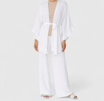 ست مانتو رافلدار و شلوار بگ نخی ابروبادی سفید سایز 32 تا 62 (رنگبندی موجود) رویداسما roydasma سایز بزرگ موجود