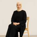 ست مانتو شومیز شلوار کرپ مشکی سایز 32 تا 62 (رنگبندی موجود) سایز بزرگ موجود رویداسما roydasma