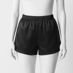 شلوارک ساتن کوتاه مشکی سایز 32 تا 62 (رنگبندی موجود) رویداسما roydasma سایز بزرگ موجود