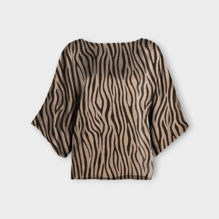 شومیز آستین کیمونو زبرا کرپ نخ سایز 32 تا 62 سایز بزرگ موجود رویداسما roydasma