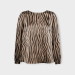 شومیز زبرا آستین پفی کرپ نخ سایز 32 تا 62 سایز بزرگ موجود رویداسما roydasma