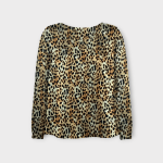 شومیز پلنگی آستین پفی کرپ نخ سایز 32 تا 62 سایز بزرگ موجود رویداسما roydasma