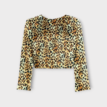 شومیز کراپ پلنگی آستین بلند کرپ سایز 32 تا 62 سایز بزرگ موجود رویداسما roydasma