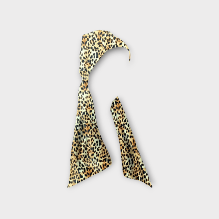 هدبند گره ای پلنگی کرپ نخ پهنا 15cm مینی اسکارف رویداسما roydasma