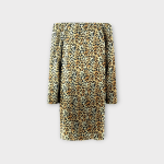 پیراهن دکلته پلنگی کرپ نخ قد 90cm سایز 32 تا 62 سایز بزرگ موجود رویداسما roydasma