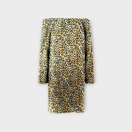 پیراهن دکلته پلنگی کرپ نخ قد 90cm سایز 32 تا 62 سایز بزرگ موجود رویداسما roydasma