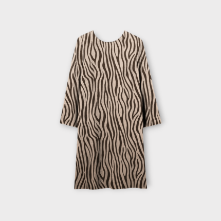 پیراهن میدی زبرا آستین بلند کرپ نخ قد 90cm سایز 32 تا 62 سایز بزرگ موجود رویداسما roydasma