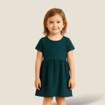 پیراهن چیندار کودک نخی ابروبادی سبز کله غازی 2 تا 11 سال (رنگبندی موجود) رویداسما roydasma