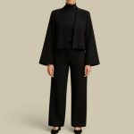 کت کراپ جلوباز مشکی کرپ سایز 32 تا 62 (رنگبندی موجود) رویداسما roydasma سایز بزرگ موجود