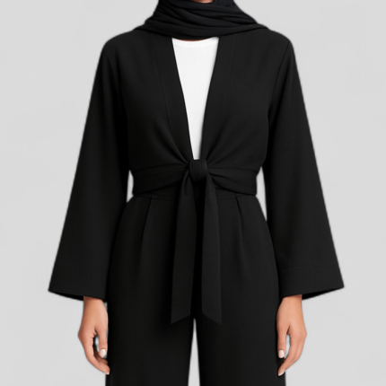 کت کراپ مشکی کرپ سایز 32 تا 62 (رنگبندی موجود) رویداسما roydasma سایز بزرگ موجود