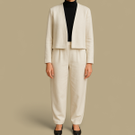 کت کراپ و شلوار کرپ سفید سایز 32 تا 62 (رنگبندی موجود) سایز بزرگ موجود رویداسما roydasma