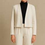 کت کراپ یقه هفت کرپ سفید سایز 32 تا 62 (رنگبندی موجود) رویداسما roydasma سایز بزرگ موجود