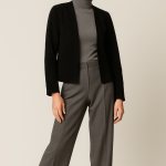 کت کراپ یقه هفت کرپ مشکی سایز 32 تا 62 (رنگبندی موجود) رویداسما roydasma سایز بزرگ موجود