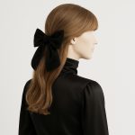 گیره مو پاپیونی مخمل مشکی رویداسما roydasma