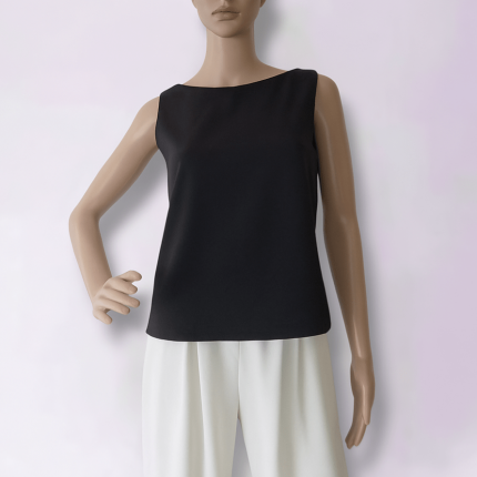 تاپ کرپ مشکی آستین حلقه ای سایز 32 تا 62 (رنگبندی موجود) رویداسما roydasma سایز بزرگ موجود