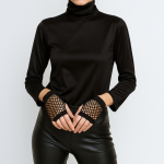 دستکش فیشنت کوتاه زنانه مشکی رویداسما roydasma