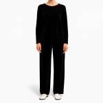 ست بلوز شلوار مخمل مشکی سایز 32 تا 62 (رنگبندی موجود) رویداسما roydasma سایز بزرگ موجود