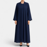 ست مانتو عبایی کیمونو بلند جلوباز و پیراهن زیر مانتویی نخی ابروبادی آبی نفتی سایز 32 تا 62 (رنگبندی موجود) مانتو کیمونو عبایی بلند جلوباز نخی ابروبادی آبی نفتی سایز 32 تا 62 (رنگبندی موجود)