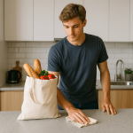 ست کیف خرید و دستمال تنظیف الیاف طبیعی متقال رویداسما roydasma