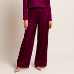 شلوار بگ ساتن پشت کش بنفش قد 100cm سایز 32 تا 62 (رنگبندی موجود) رویداسما roydasma سایز بزرگ موجود