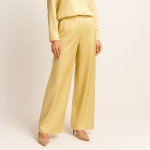 شلوار پیله دار ساتن زرد سایز 32 تا 62 (رنگبندی موجود) رویداسما roydasma سایز بزرگ موجود